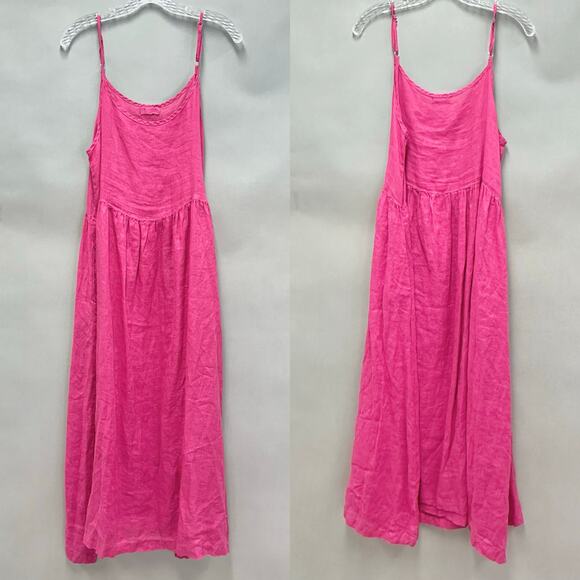 CP Shades Hazel hot pink linen maxi sundress pockets size small - Picture 16 of 16